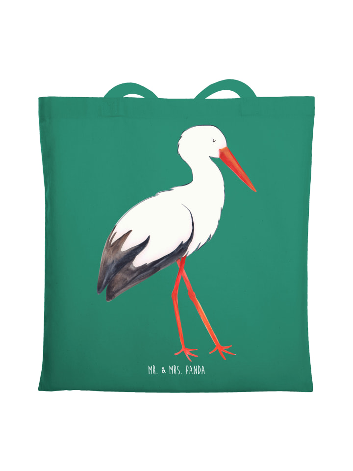 Umhängetasche Storch ohne Spruch in Mint