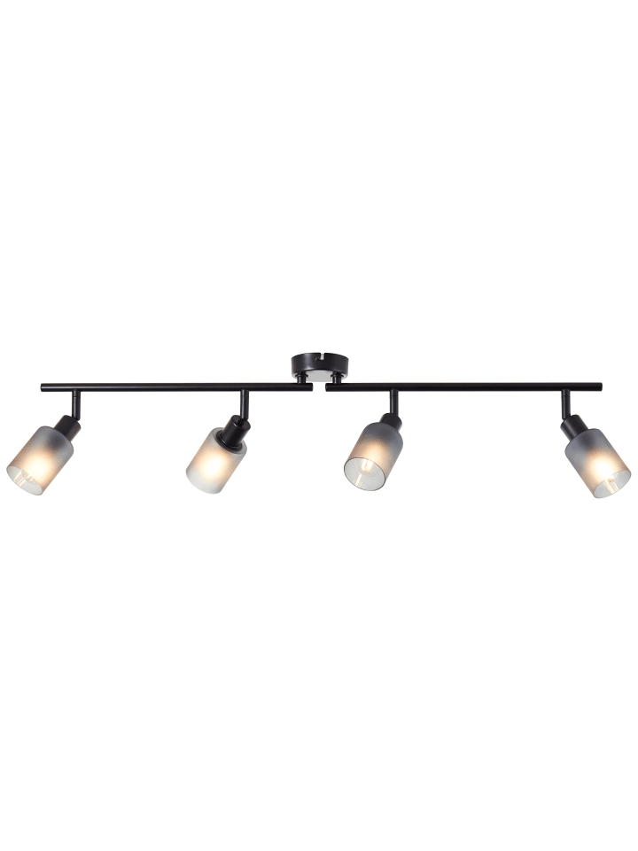 Spotrohr, 4-flammig Loralie 18x86x8 cm in schwarz/rauchglas