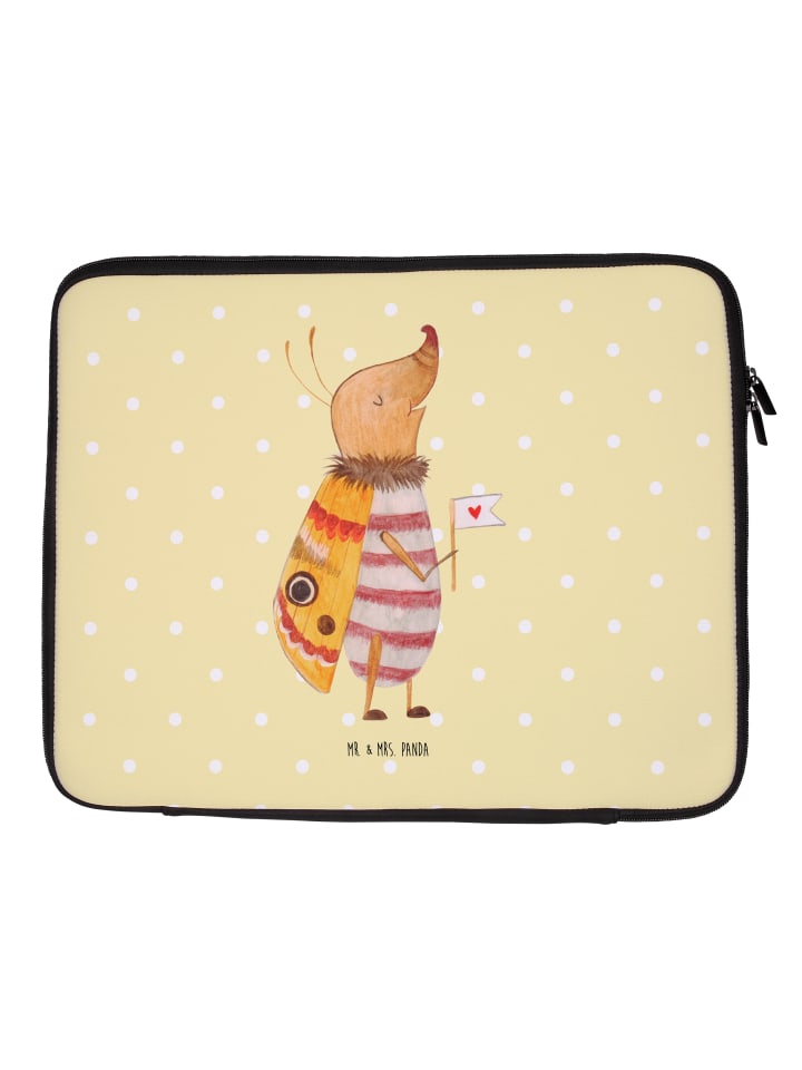 Laptoptasche Nachtfalter Fähnchen ohne Spruch in Gelb Pastell