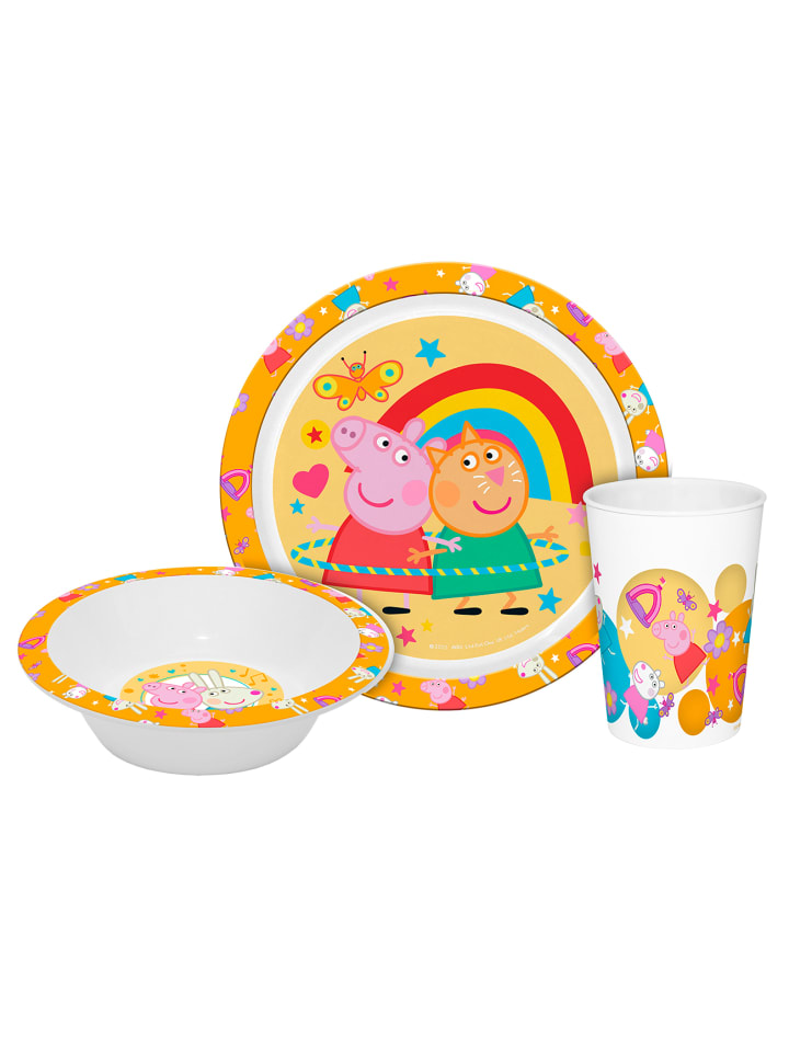 Kindergeschirr Peppa Pig in Gelb - 21,5x21,5x8,5