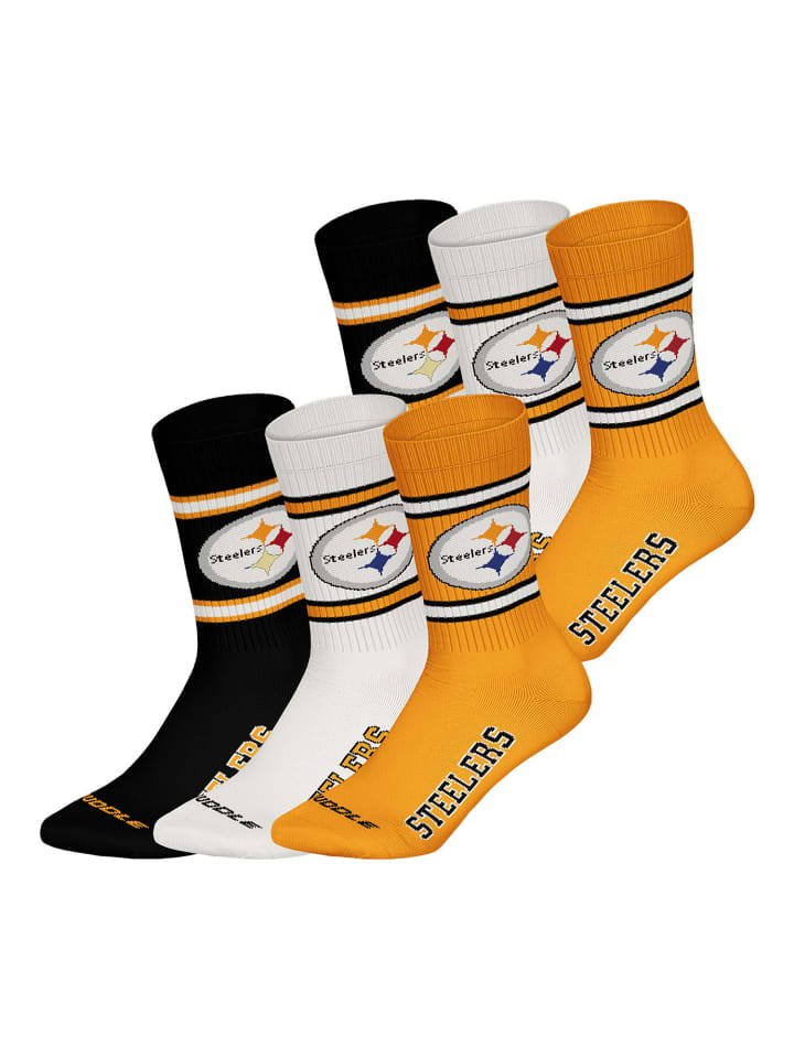 Freizeitsocken Pittsburgh Steelers Crew in BLK/WHT/YEL