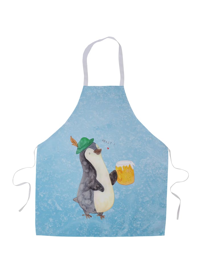 Schürze Pinguin Bier ohne Spruch in Eisblau