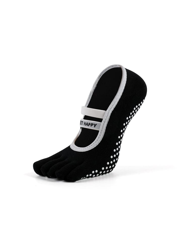 Yoga-/Pilates-Zehensocken Anti-Rutsch in Schwarz
