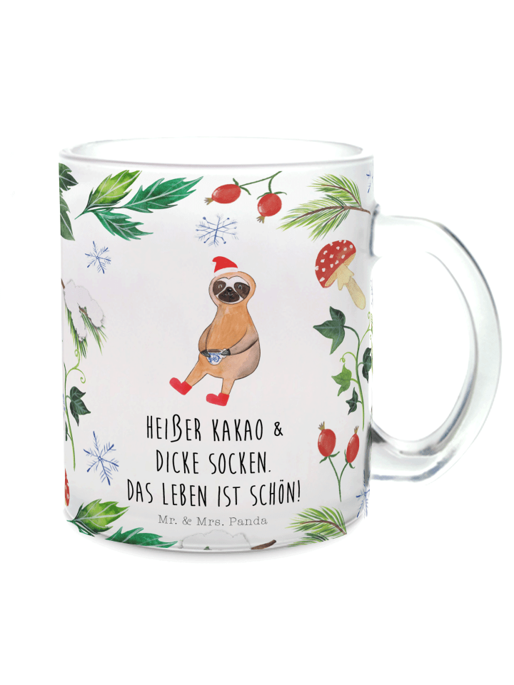 Tasse Faultier Kakao mit Spruch in Transparent