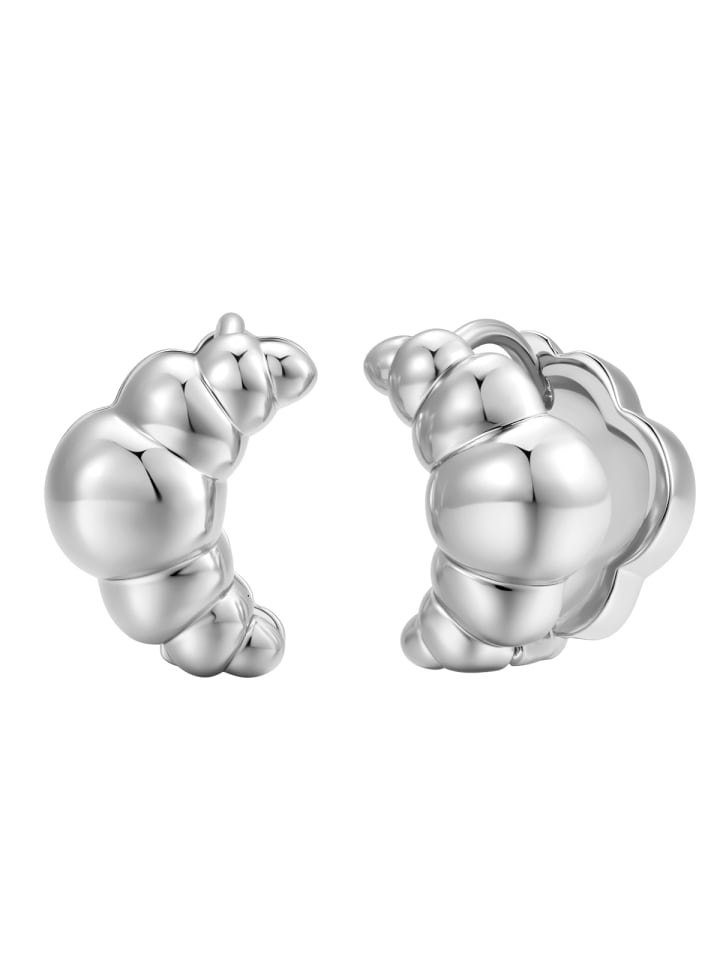 Creolen Croissant aus Messing in silber
