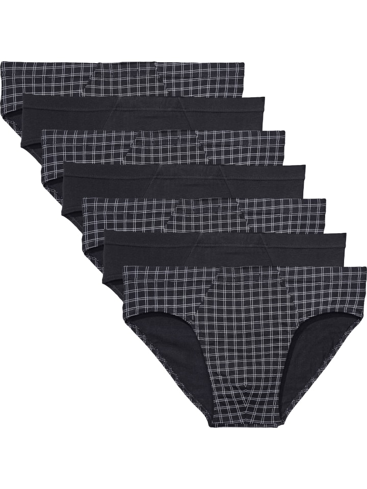 Baumwolle, Single-Jersey Slip 7er-Pack in schwarz