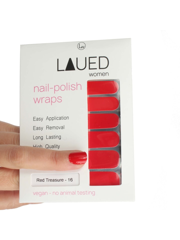LAUED vegane Nagelfolien solid red in Red Treasure
