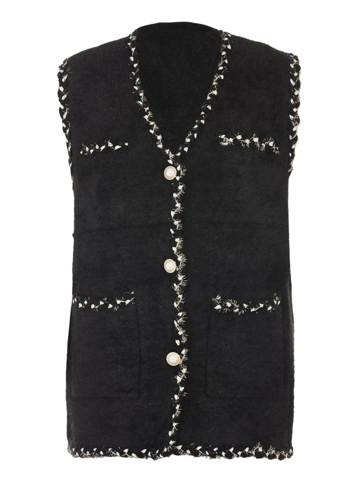 Damen Ärmellose Jacke in Schwarz