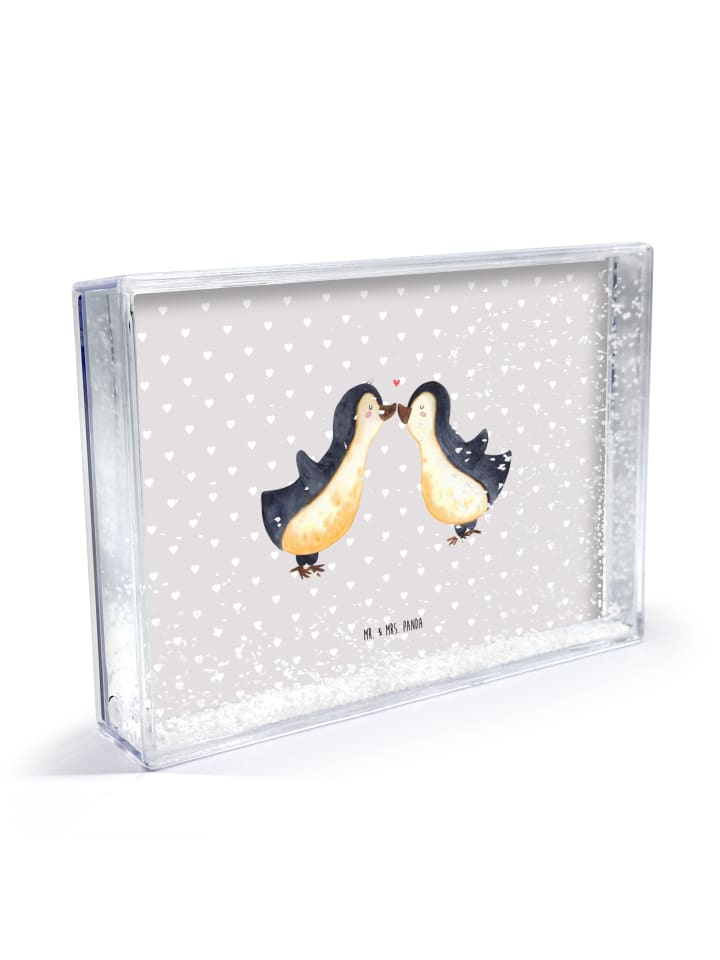Bilderrahmen Pinguin Liebe ohne Spruch in Grau Pastell