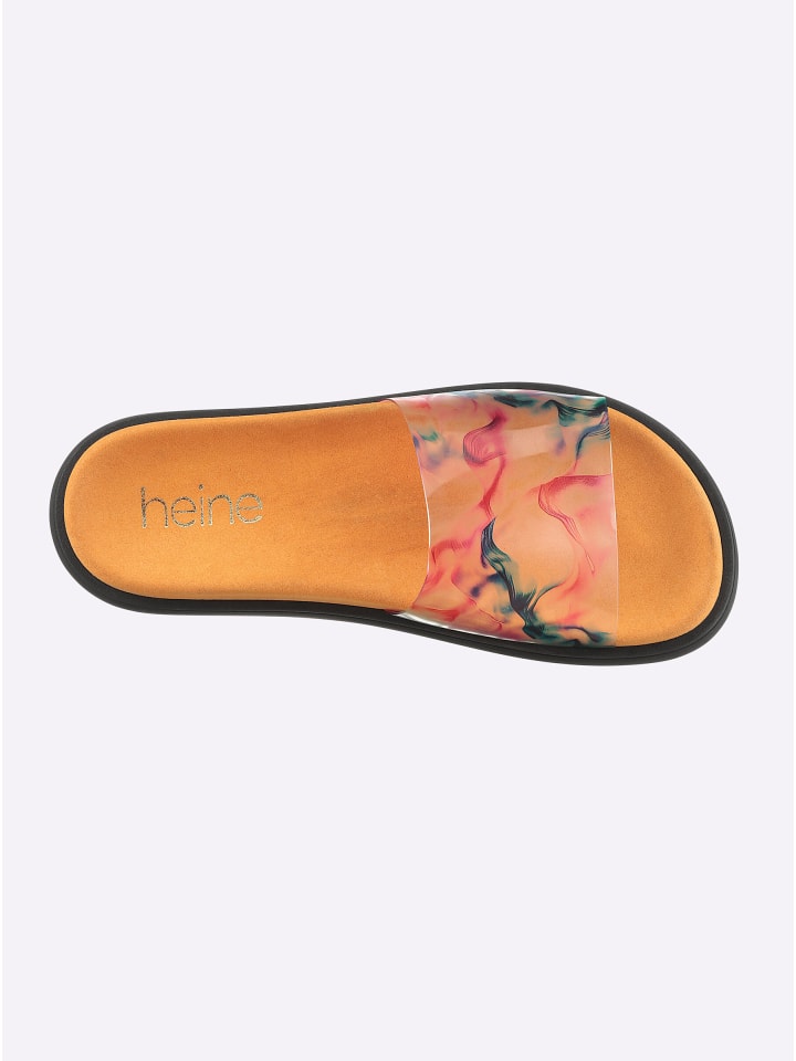 Pantolette in orange-bunt