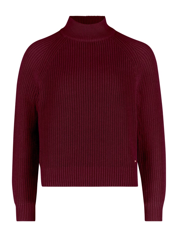 Strickpullover mit Rippbündchen in Fall Burgundy