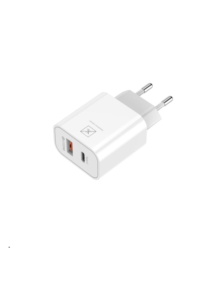 Wandladegerät MX Alfa 20W PD+QC, USB-A+C + C/C-Kabel 20W PD, Weiß