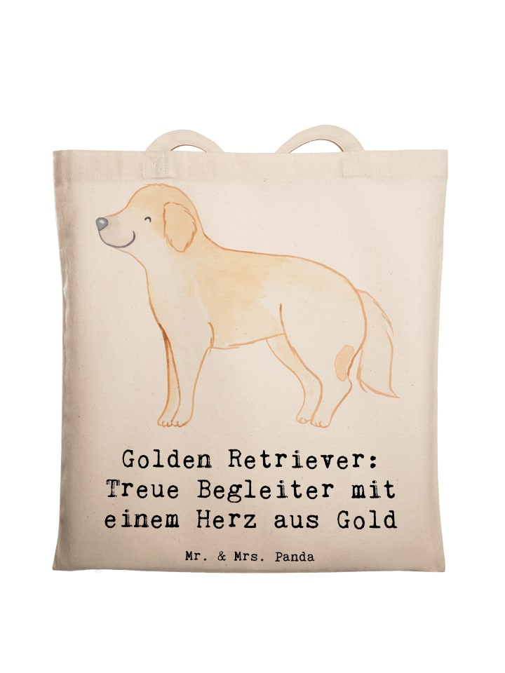 Jutebeutel Golden Retriever Freund mit Spruch in Creme