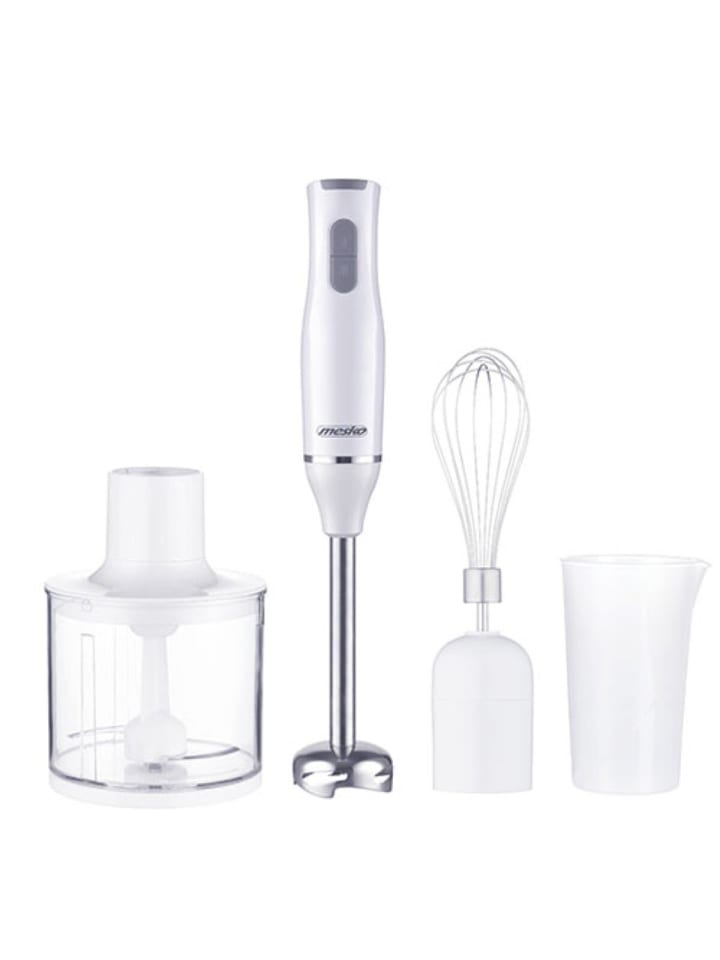 MS 4629 Stabmixer Set | 500W | Zerkleinerer, Becher & Schneebesen in Weiß