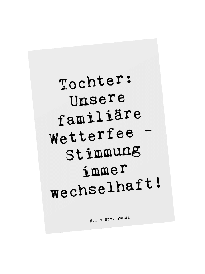 Postkarte Tochter Wetterfee mit Spruch in Weiß