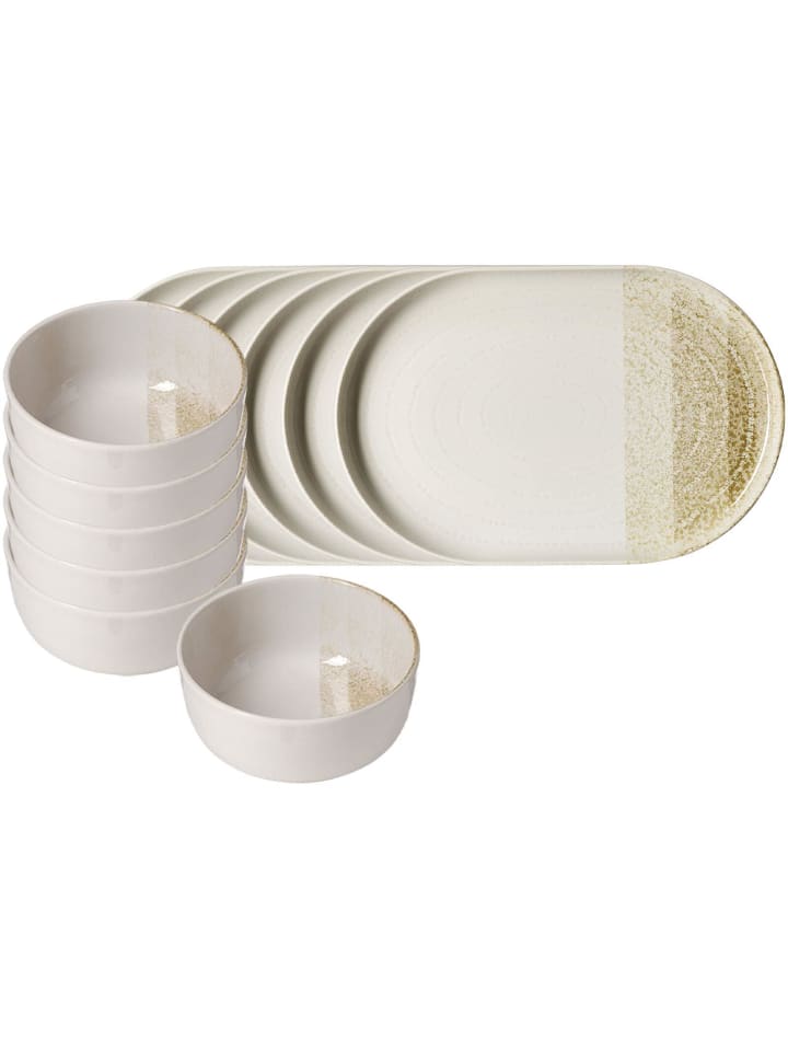 12-tlg. Brunch-Set Trio in Creme