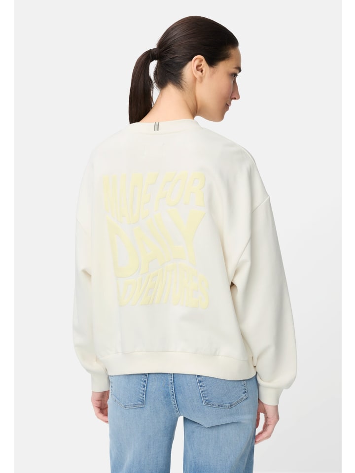Sweatshirt mit Backprint in Milchweiß