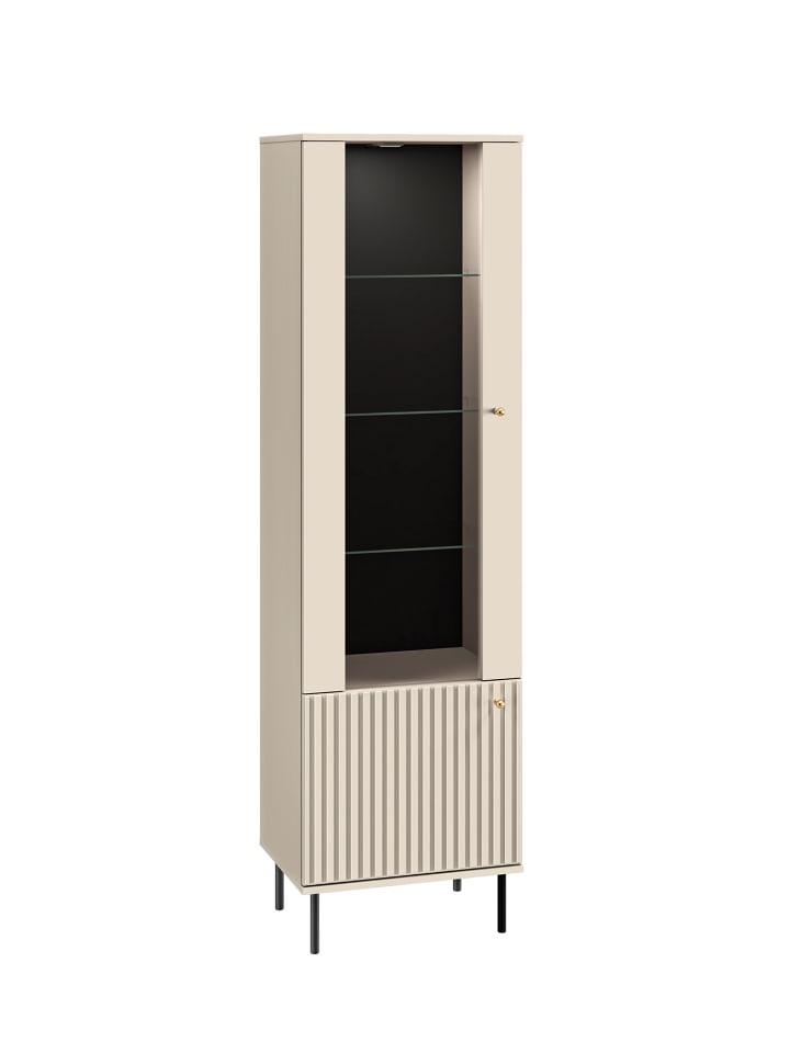 Standvitrine Sophie kaschmir matt 55 / 40 / 190cm