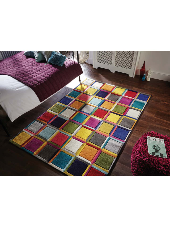 Kurzflor-Teppich Pflegeleicht MEON Geometrisch Strapazierfähig