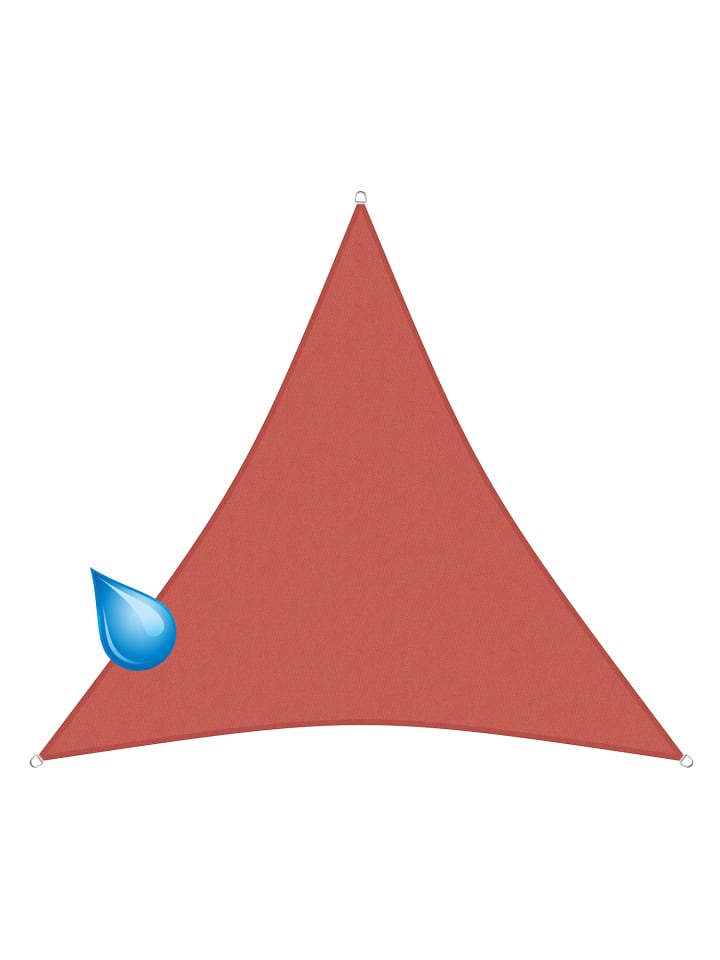Sonnensegel Hydro, 5 x 5 x 5 m, Dreieck, wasserabweisend, rostrot in Rostrot
