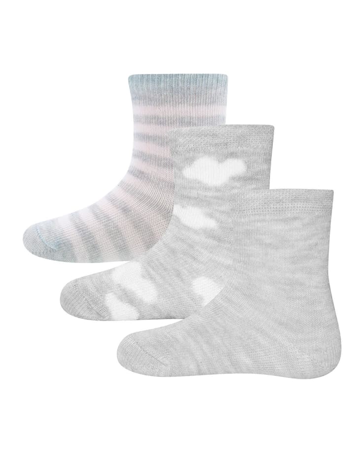 3er-Set Socken 3er Pack Wolken in grau