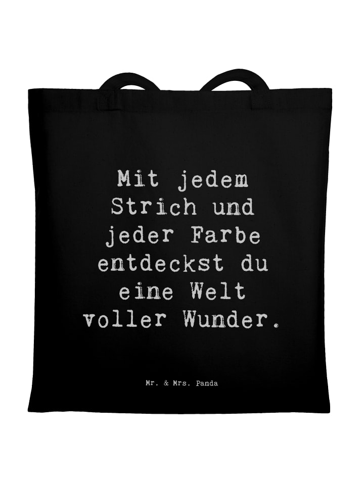 Umhängetasche Spruch Die Freude an der Kreativi... in Schwarz