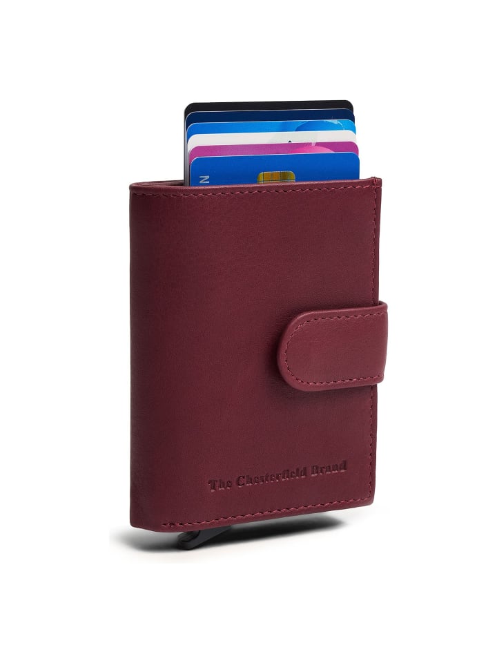 Hollis Geldbörse RFID Schutz Leder 10 cm berry