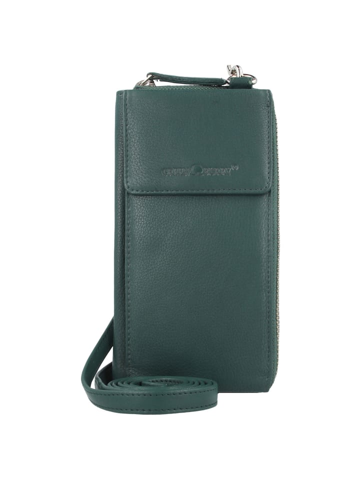 Nappa Handytasche RFID Leder 8 cm tannengrün
