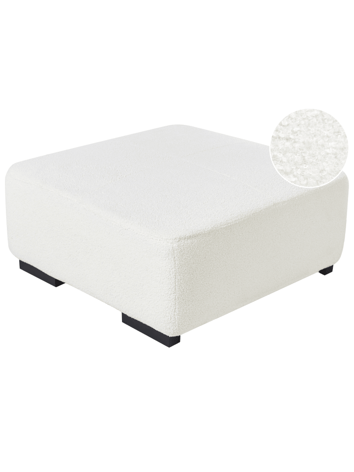 Ottomane LUNGO in Weiß/Schwarz - (W) 80 x (H) 35 x (L) 80 cm