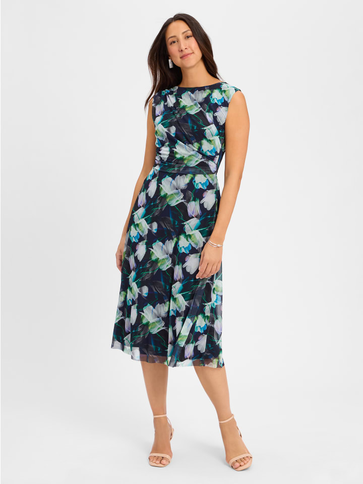 Kleid in marine mehrfarbig - 0001