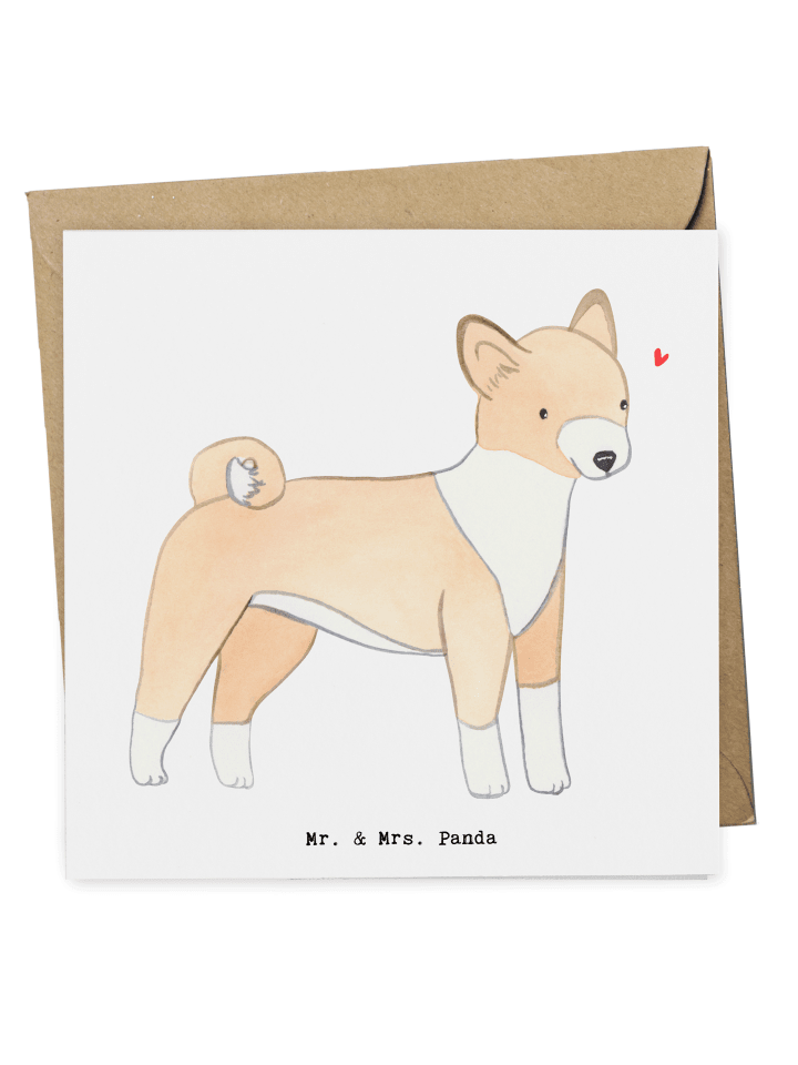 Deluxe Karte Basenji Lebensretter ohne Spruch in Weiß