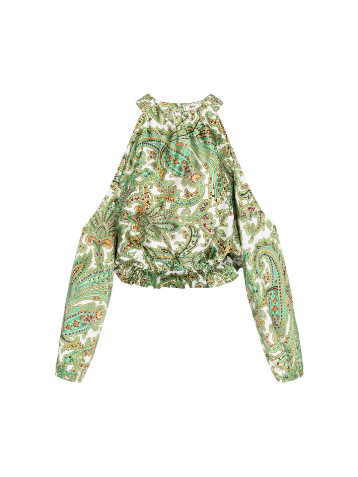 Women Blouse in Green Multicolor