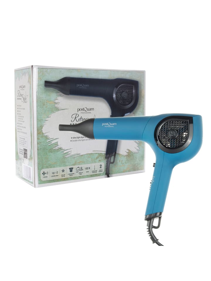 Haartrockner Postquam Retro Dc Motor 1400W - blau - 24x23 cm