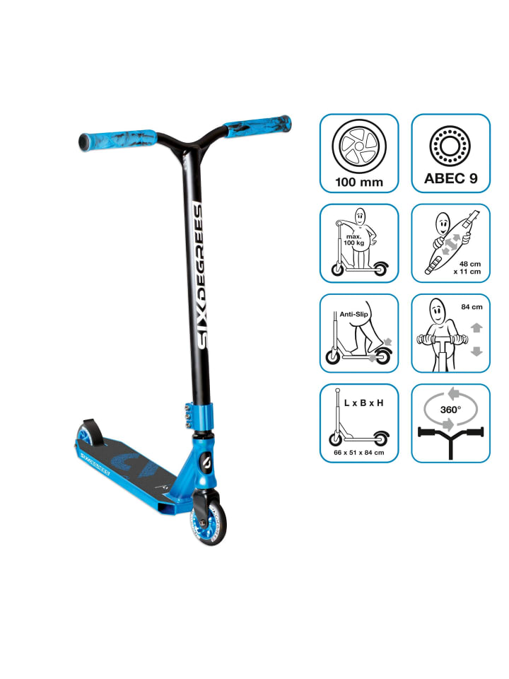 Stuntscooter 100 mm in blau