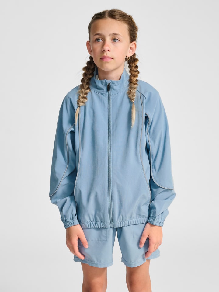 Reißverschluss Jacke Hmljr Woven Lebensstil Kinder in FADED DENIM