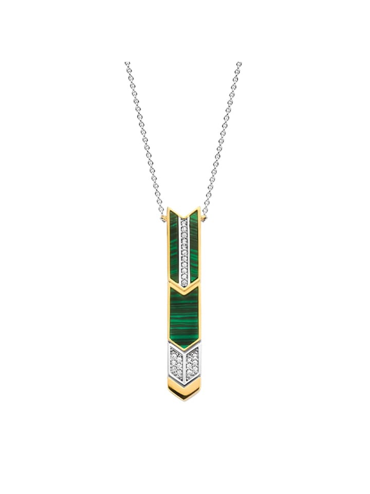 Collier "mit Zirkonia bicolor vergoldet" in Gold