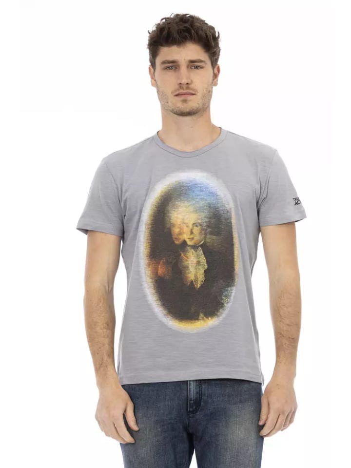 Grün Grau Baumwolle Herren T-Shirt