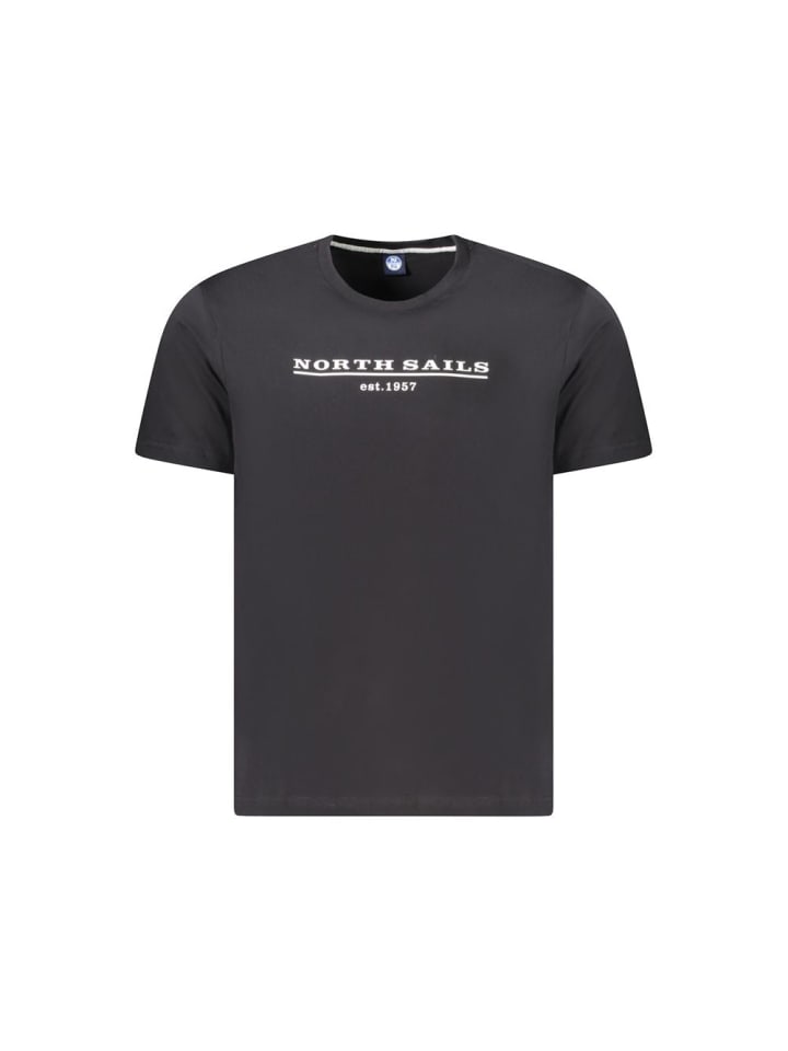 Schwarz Baumwolle Herren T-Shirt