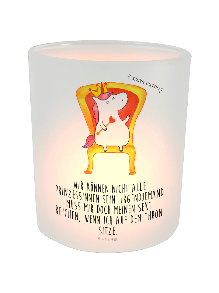 Kerzenhalter Einhorn Prinzessin mit Spruch in Transparent