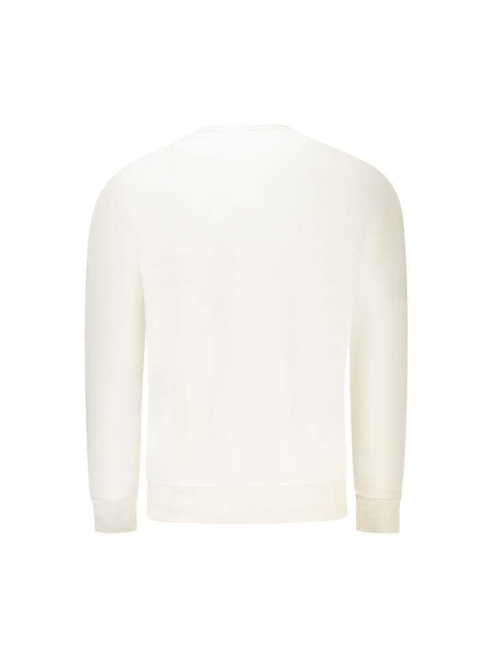 Weiß Baumwolle Herren Sweatshirt