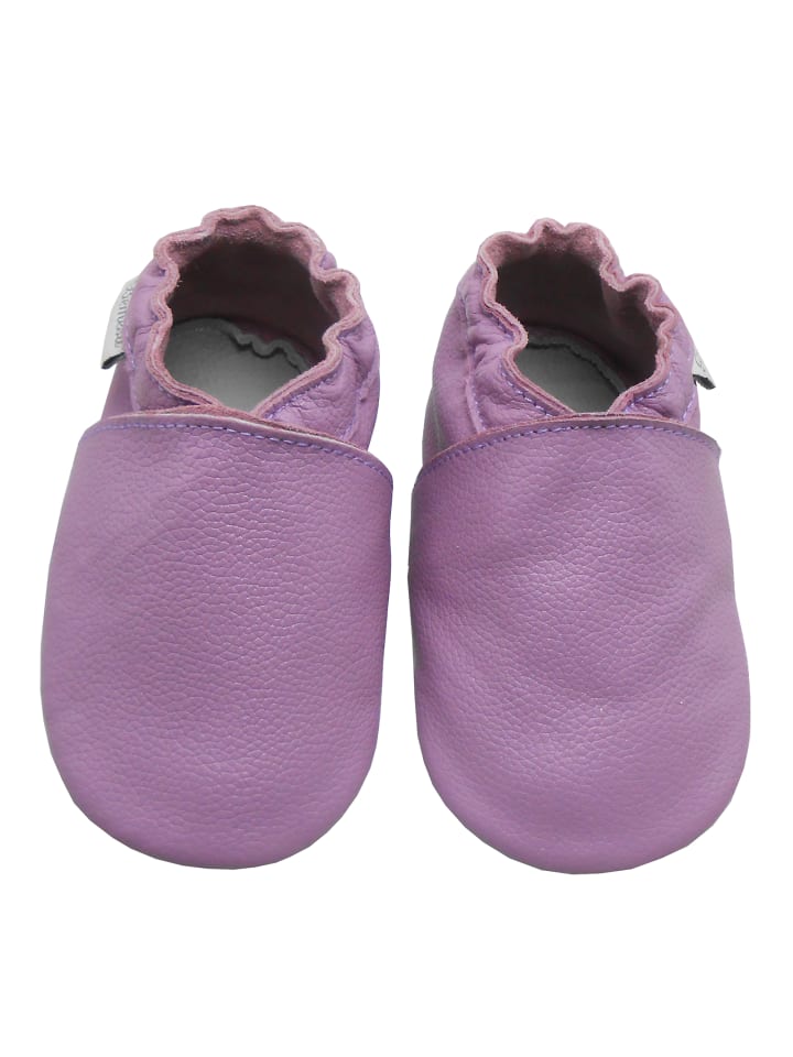 Baby Krabbelschuhe aus Leder, weiche Lauflernschuhe mit rutschfester Sohle