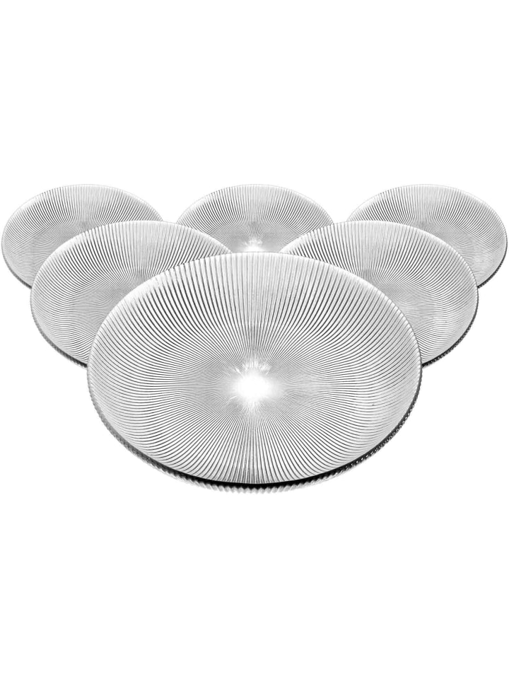 6er Set Servierteller Unico in Transparent ø 31 cm