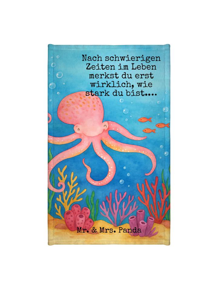 Handtuch Tintenfisch Design mit Spruch in Weiß