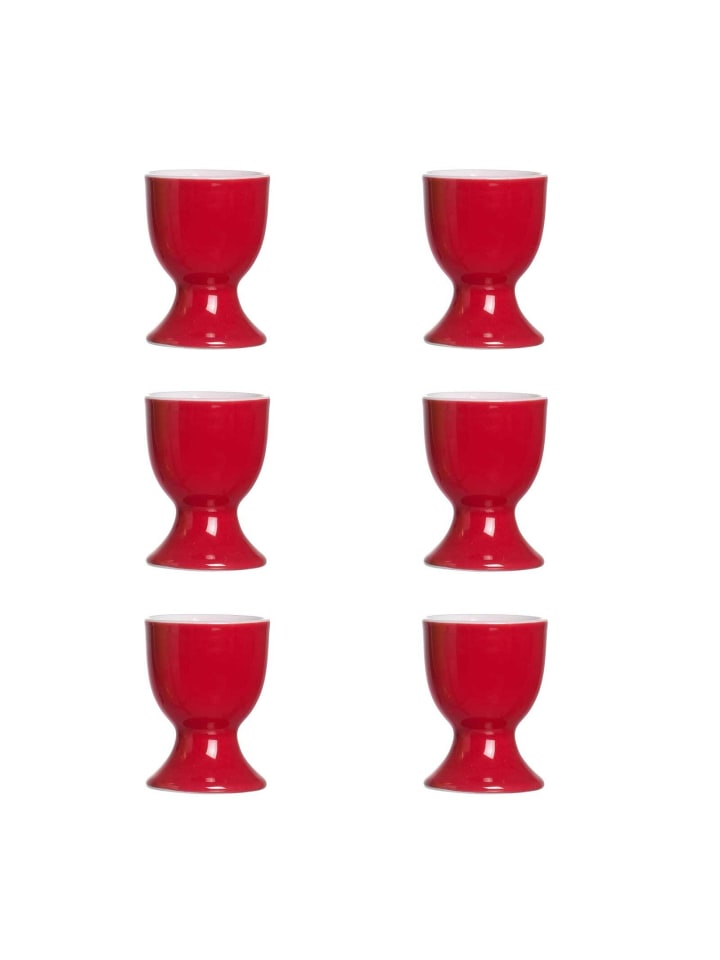 6er Set Eierbecher Doppio in Rot ø 5 cm