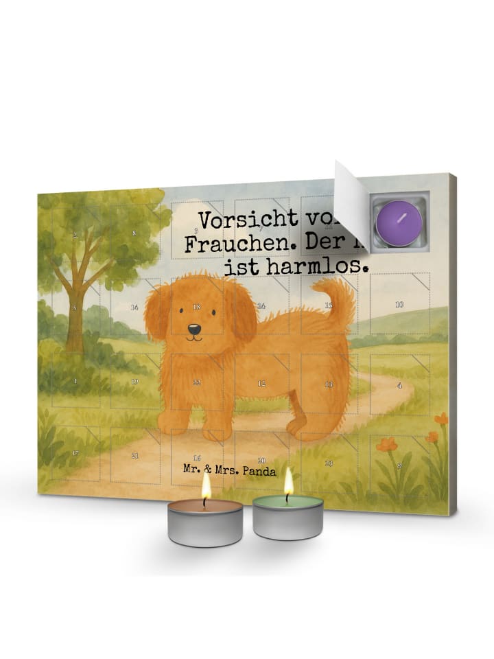Adventskalender Hund Flauschig Design mit Spruch in Weiß