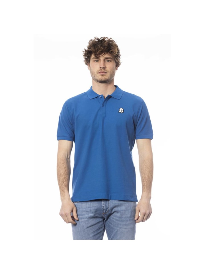 Blau Baumwolle Herren Polo Hemd