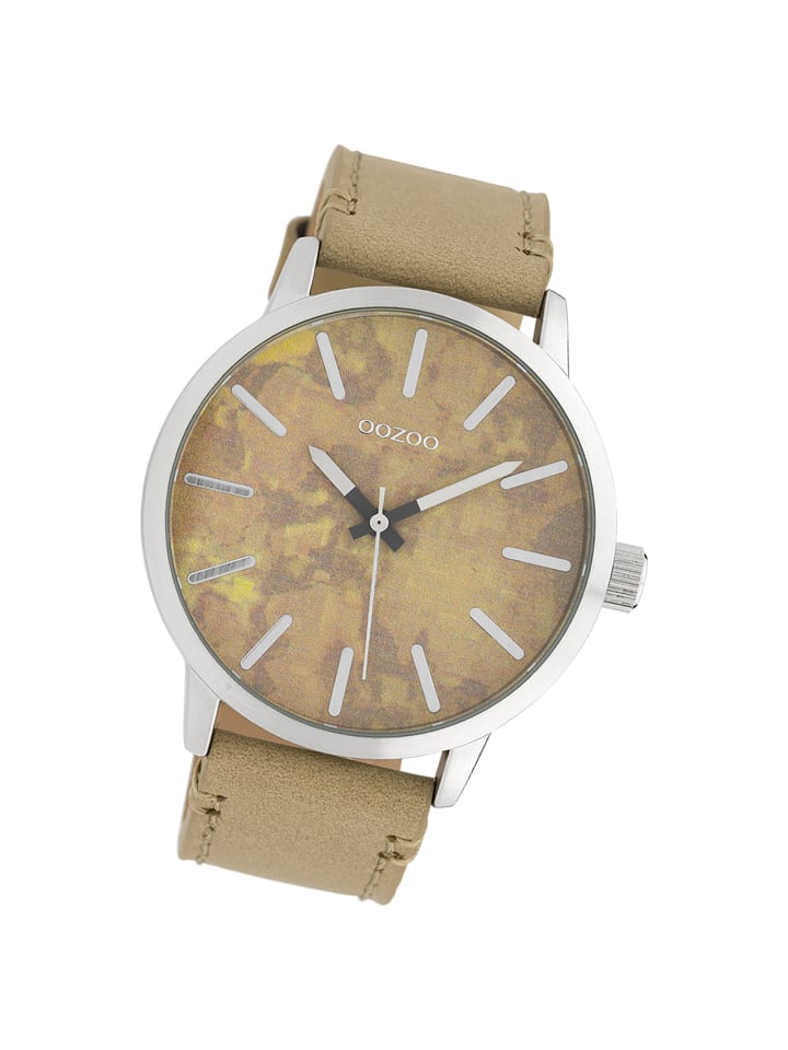 Analog-Armbanduhr Oozoo Timepieces beige groß (ca. 45mm)