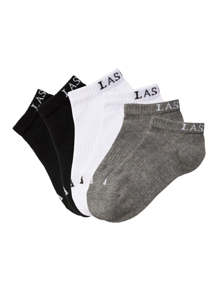 Sneakersocken in 2x schwarz, 2x weiß, 2x grau