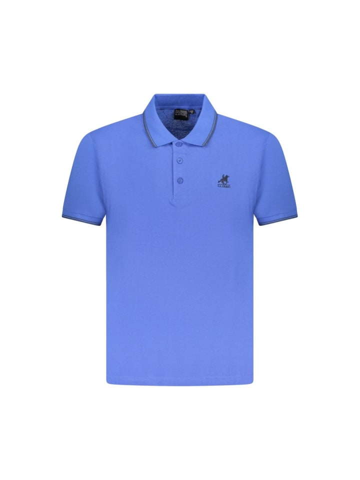 Blau Baumwolle Herren Polo Hemd
