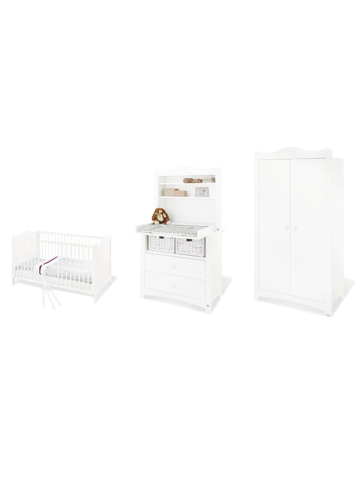 Kinderzimmer-Set Florentina breit inkl. breitem Regalaufsatz, 4-tlg.